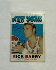 Autographed 1971-72 Topps - Rick Barry #170 (RC) Signed Rookie Card. rookie card picture