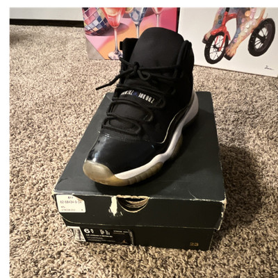 Jordan Air Jordan 11 Retro BG Boys Mid Top Sneakers Black/White 6.5Y 378038-003