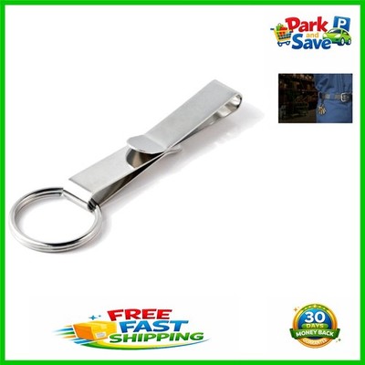 Durable 4-Inch Key Holder with Split Ring and Oversized Belt Clip - Sleek Design