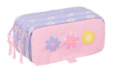 SAFTA BOUQUET   Triple Big Pencil Case, Children's Pencil Case, Ideal for School