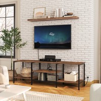 TV Stand Unit to 160 cm TV Cabinet Media Entertainment Center with Power Outlets