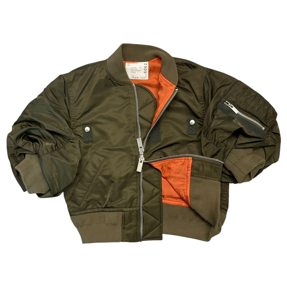 sacai 22SS Nylon Twill Short Bomber Jacket 22-06062 1(S) Sage