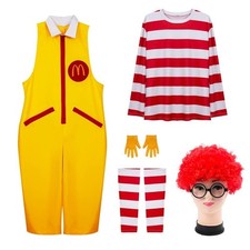 🎁Ronald McDonald Cosplay Costume Adult Funny Party Fancy Dress Halloween GIFT