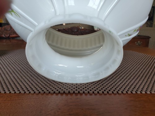 Lamp Shade For Aladdin Oil Lamp 10 Inch × 8 In. × 5 In. Milk Glass & Lavendar - Picture 6 of 7
