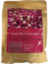 Unigemsmyth Dried Rose Petals/Buds 100 Pure Red Rose Tea - Caffeine Free - New