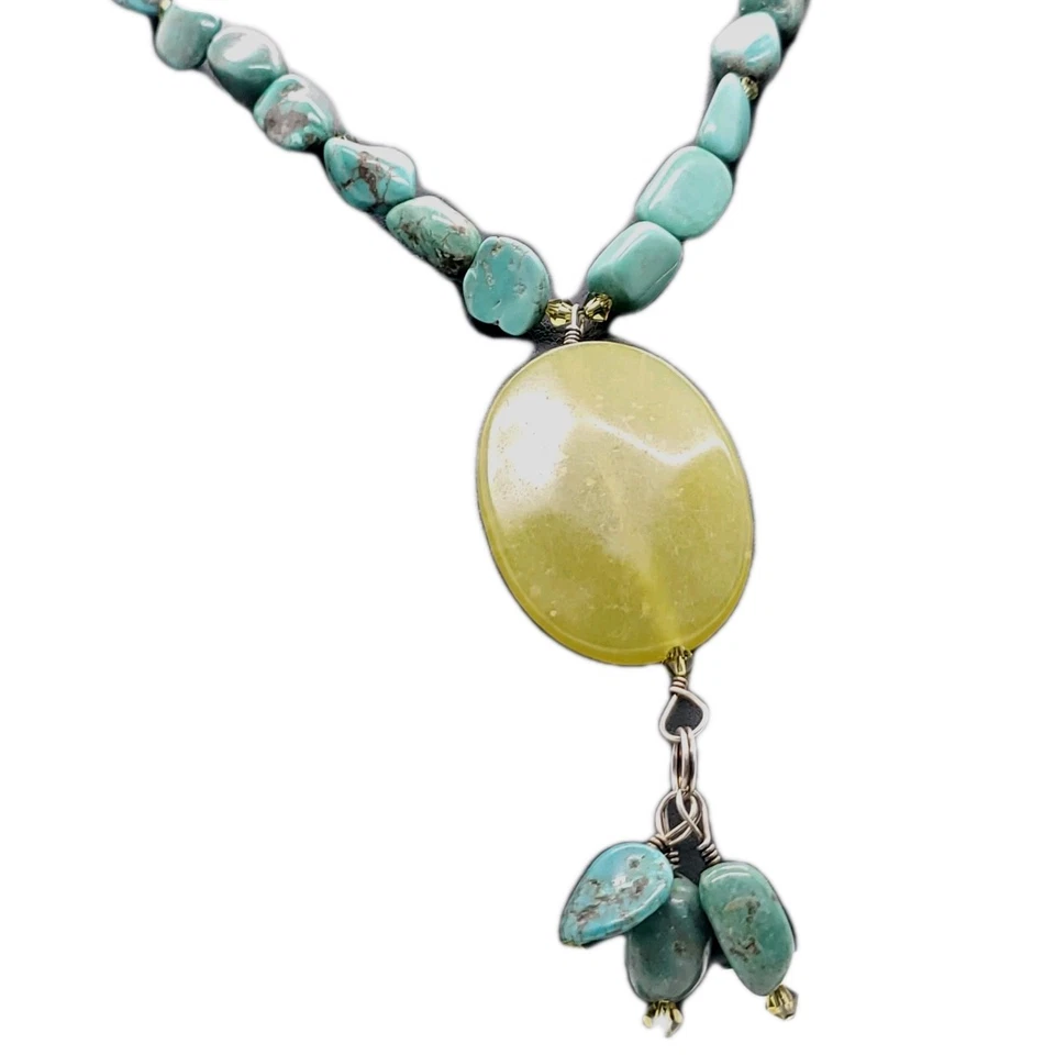 Collar con logotipo de cisne de Swarovski de plata de ley 925 piedra azul cristal verde Estate Foto 4 de 4