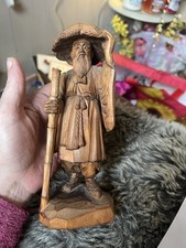 Vintage Hand Carved Wooden Figurine Created By Kim Boo Ho Seoul Korea