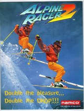 1996 Namco Alpine Racer 2 Arcade Game Flyer Vintage Ephemera image
