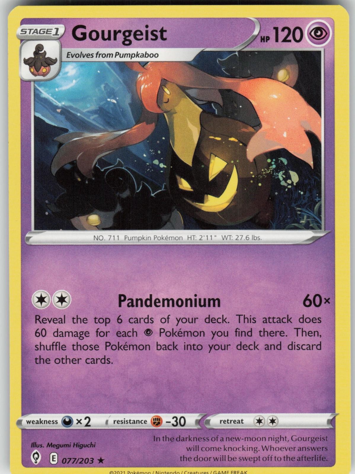Gourgeist 077/203 Rare Evolving Skies Pokemon Lightly Played