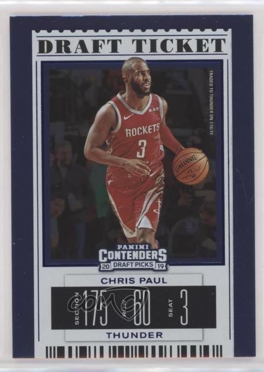 2019 Panini Contenders Draft Picks Variation Ticket Blue Foil Chris Paul #8 0t69