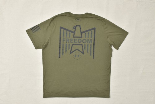 Under Armour Men's Freedom Eagle T-Shirt Short Sleeve Green Regular Size 2XL - Picture 2 of 8