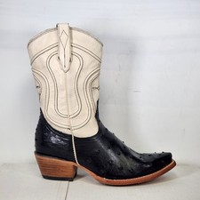 Size 8 - FREEBIRD Warrick - Black Ostrich Lea...