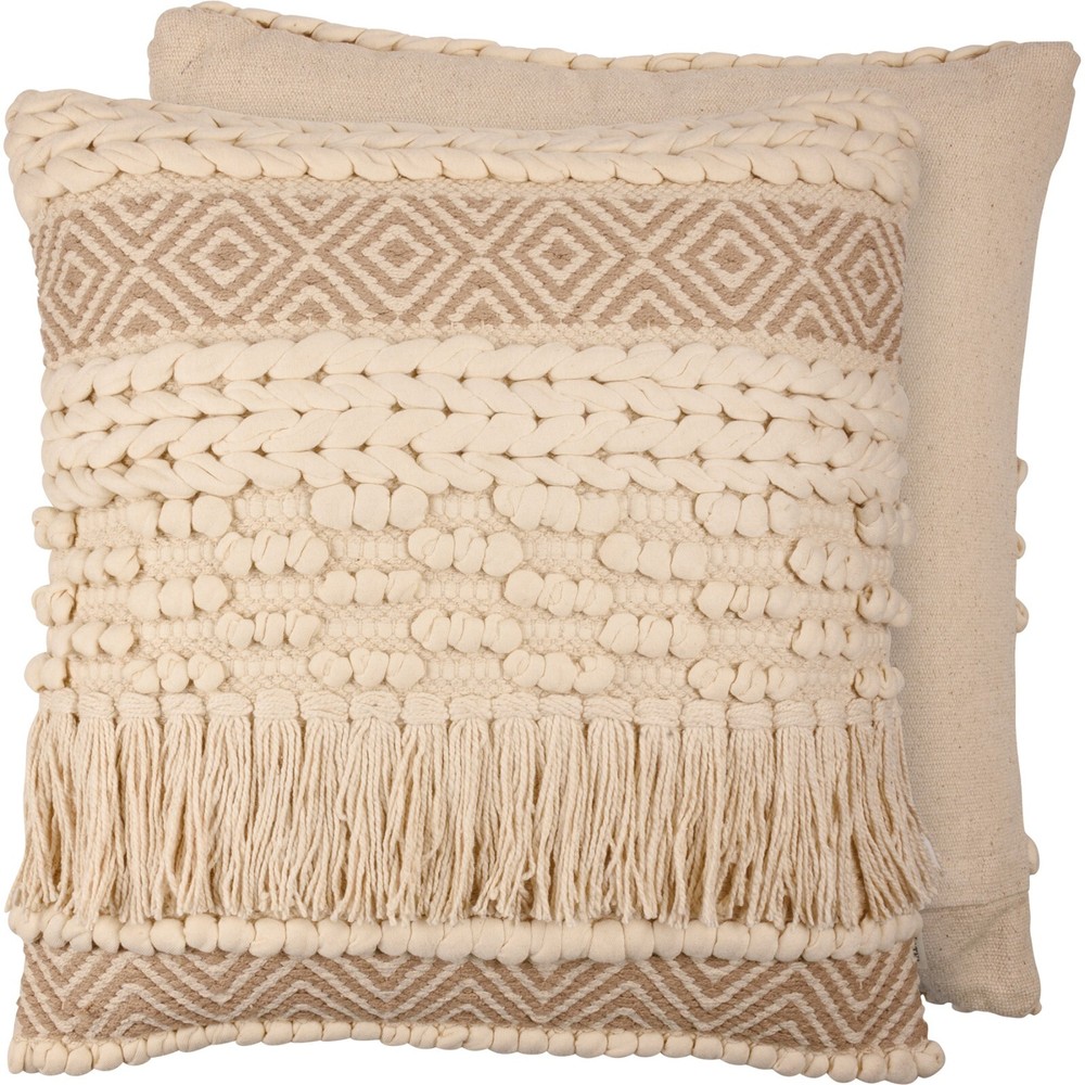Pillow - Tan Tassels #100-B153
