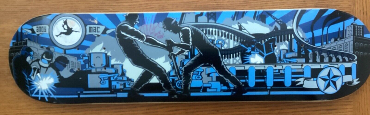 Andy Macdonald Y2K Factory Workers Skate Deck Signed (New