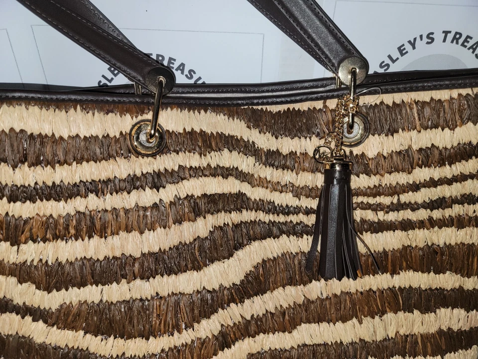 Bolso de Mano MICHAEL Michael Kors Para Mujer Malibu Grande East West Paja Natural Foto 2 de 4