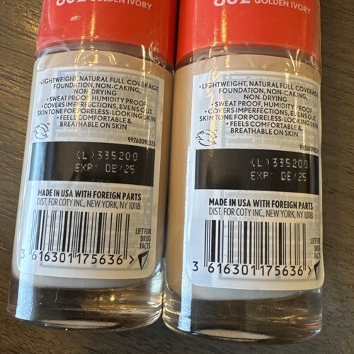 2X CoverGirl Outlast Extreme Wear Airbrush Finish Foundation 802 Golden Ivory - Picture 4 of 4