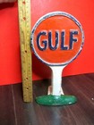 ANTIQUE GULF GAS DOOR STOP CAST IRON PAINTED ADVERTISING RARE OLD OIL METAL EXC — photo 8