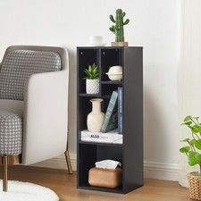 3 Tier 4 Cube Bookcase Wooden Bookshelf Display Cabinet Storage Open Shelves