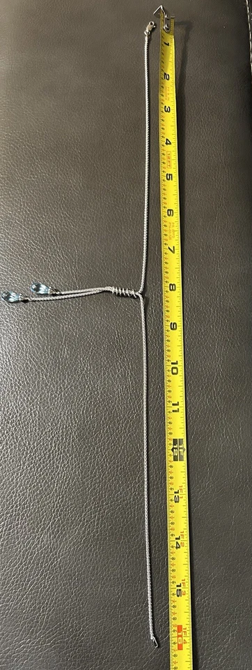 Collar LARIAT Gota Topacio Azul Oro Blanco 14k 6,91 Gramos Foto 3 de 4