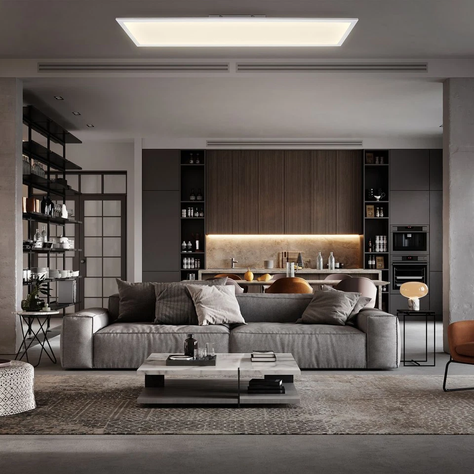 Plafonnier LED 100cm dimmable 24W 2200lm plat CCT télécommande veilleuse mémoire - Photo 3/4