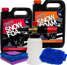 Cleenly Snow Foam Lance Cannon Karcher Compatible Pressure Gun 10L Wash Wax Kit