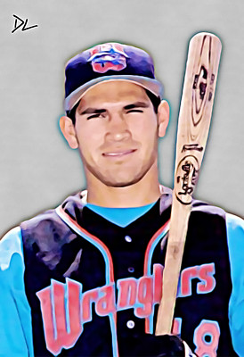 Johnny Damon ''Wichita Wranglers'' Original Pop Art Print - 13 x 19 Poster