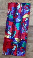 NEW PABALO PICASSO SCARF RED JEWEL TONES SHAWL CUBISM  ART  ABASTRACT Christmas