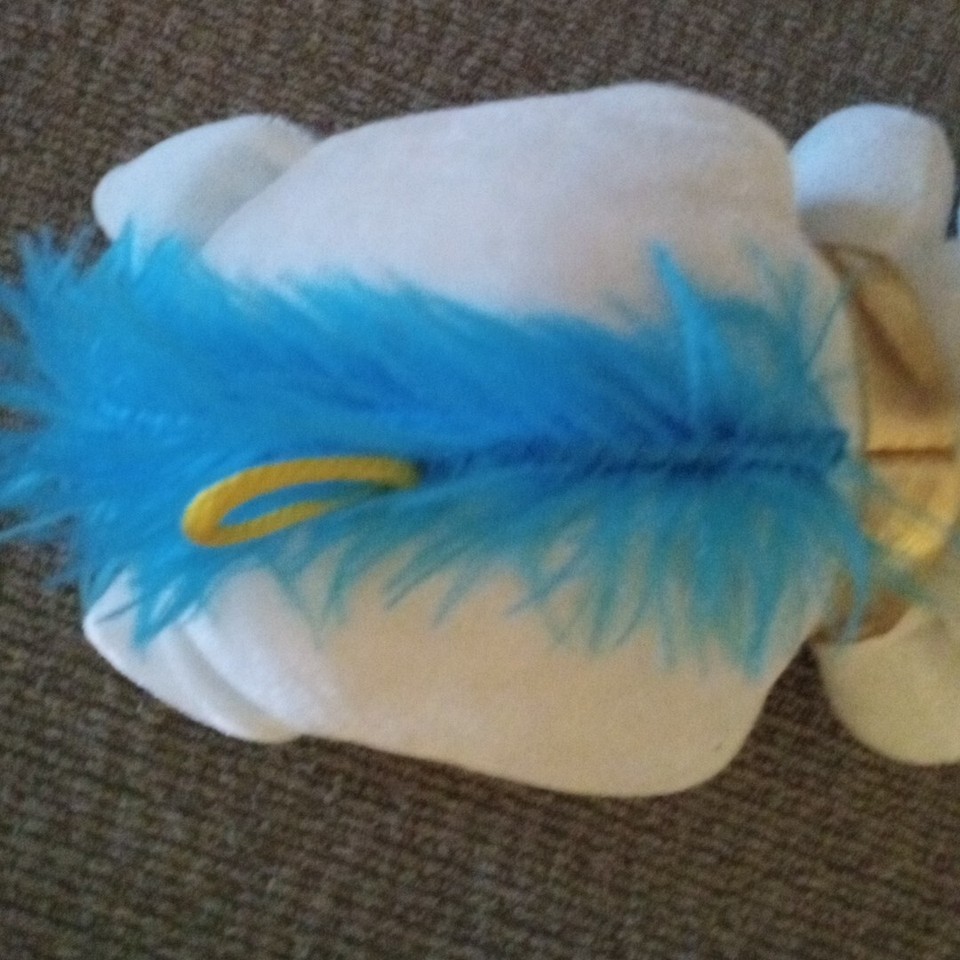 Classic Toy Company White Blue Plush Unicorn Stuffed Animal Gold Horn 9