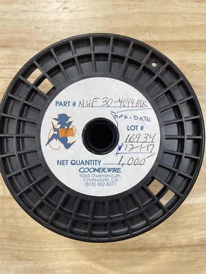 Cooner Wire Company NUF30-4044 Ultra-Flexible PVC Lead Wire, Black, 1000 ft.