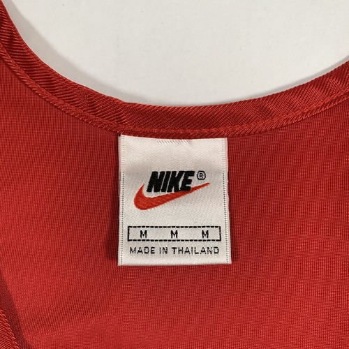 VTG 90s Nike Tank Top Mens Medium Red Basketball Jersey Dazzle Shiny Swoosh - Picture 3 of 8