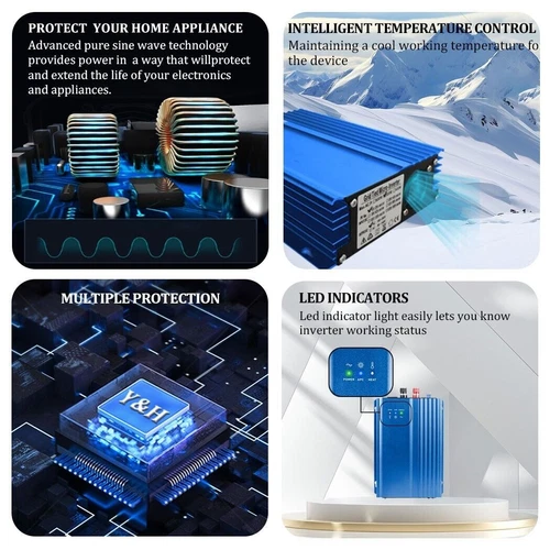 DE 500W Grid Tie micro Inverter DC16V-28V to AC230V MPPT Pure Sine Wave for 12V - Bild 9 von 11