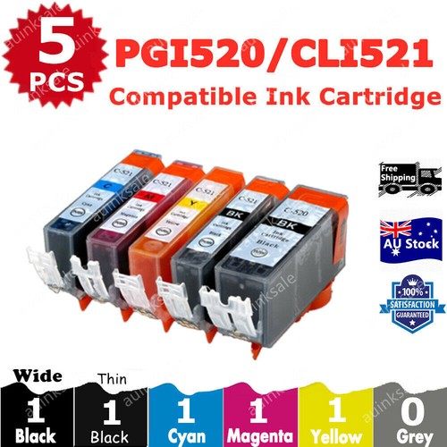 Lot De 10 Cartouches Compatibles Canon MP560 - PGI520BK & CLI521 - Encre Multicolore - Neuf Sous Blister