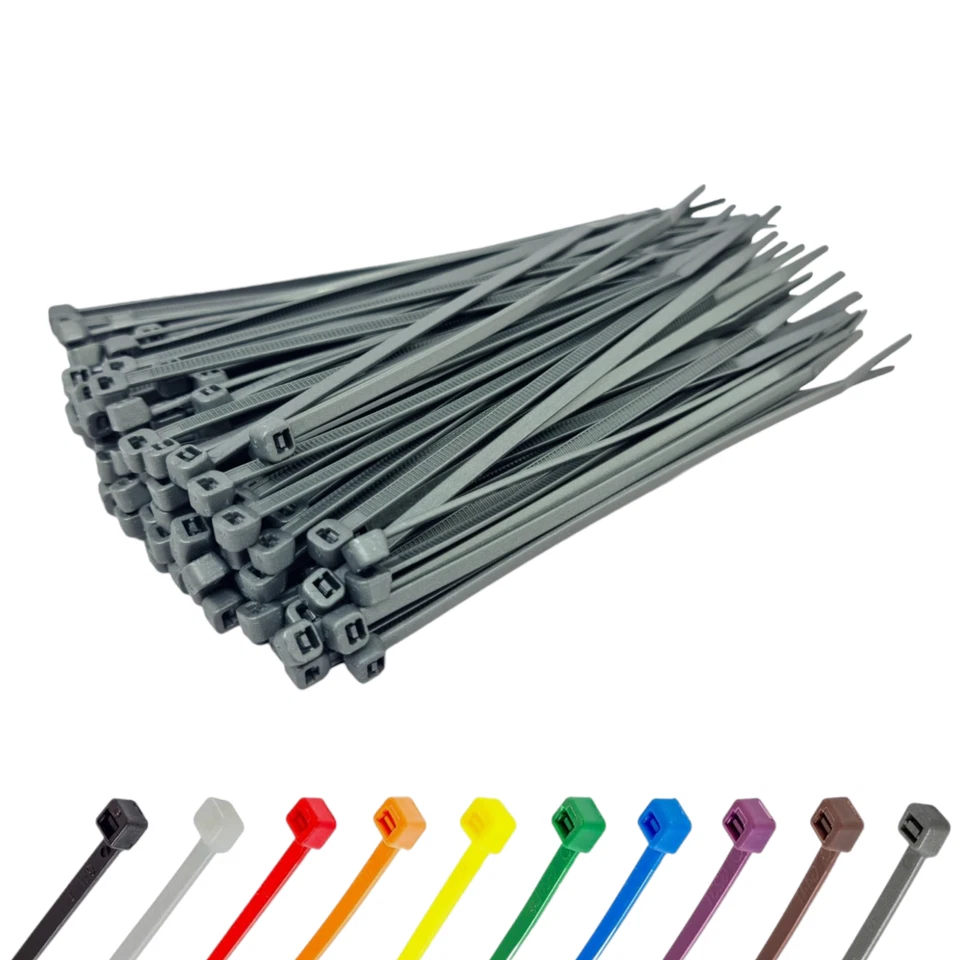 NYLON PLASTIC CABLE TIES ZIP TIE WRAPS THIN SMALL LARGE LONG WIDE (ALL COLOURS) - Image 2 of 4