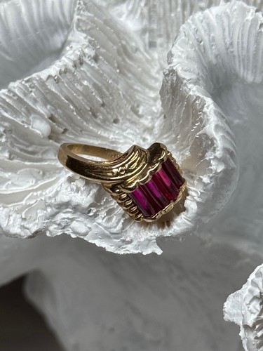 14K YELLOW GOLD RING RUBY SIZE 2.5 - Picture 15 of 15