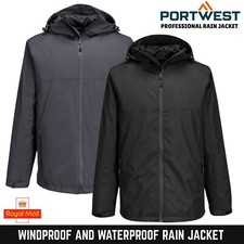 PORTWEST Profession Rain Jacket Waterproof Hooded Outdoor Work Rain Coat S610
