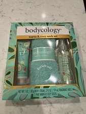 Bodycology Warm Cozy Sock Set w/ Cucumber Melon Fragrance Mist  Body Cream