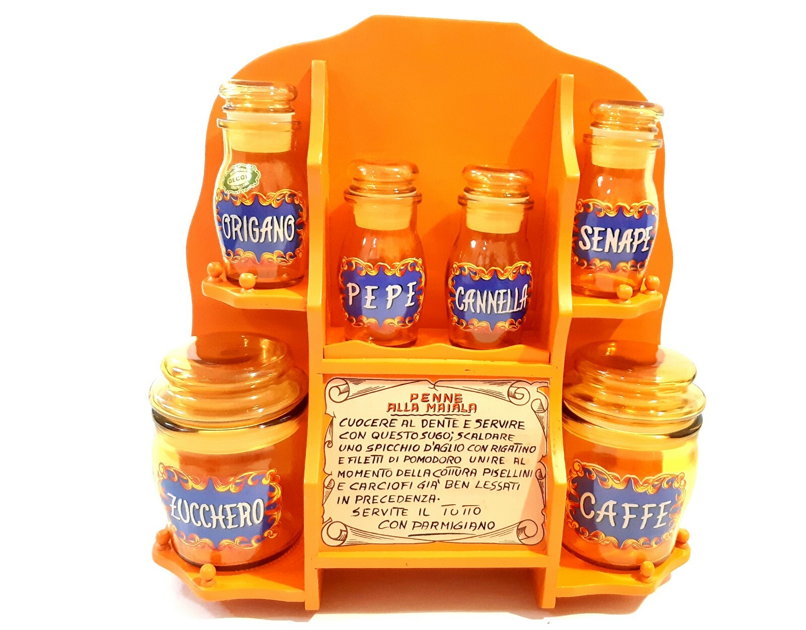 Set Barattoli Spezie da Parete Kit Portaspezie Pepe Caffè Zucchero