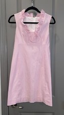 Lilly Pulitzer Adeline Pink Seersucker Ruffled Trim Collar Shift Dress, Size 0