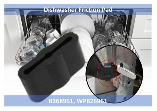 4 Dishwasher Sleeve Friction Pad Replacement 8268961 for Whirlpool Kenmore Amana - Picture 7 of 12
