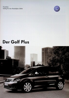 302236) VW Golf V Plus - Preisliste & Extras - Prospekt 10/2005