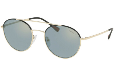 Prada Linea PS51SS AAV298 Pale Gold Black/ Yellow Blue Lens Sunglasses 54mm