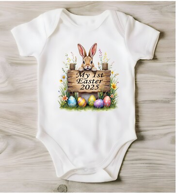 Bunny Ears My First Easter 2025 Baby Weste All In One Body Strampler