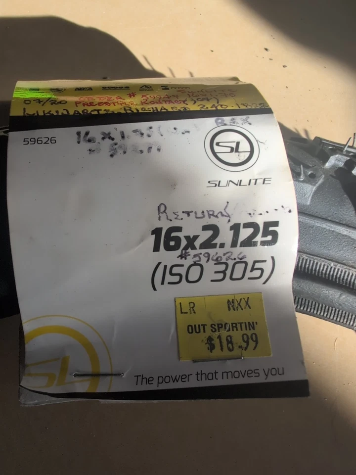 SUNLITE BIKE BICYCLE TIRE 16X2.125 BLACK BMX K44 16 INCH NEW - Image 2 of 4