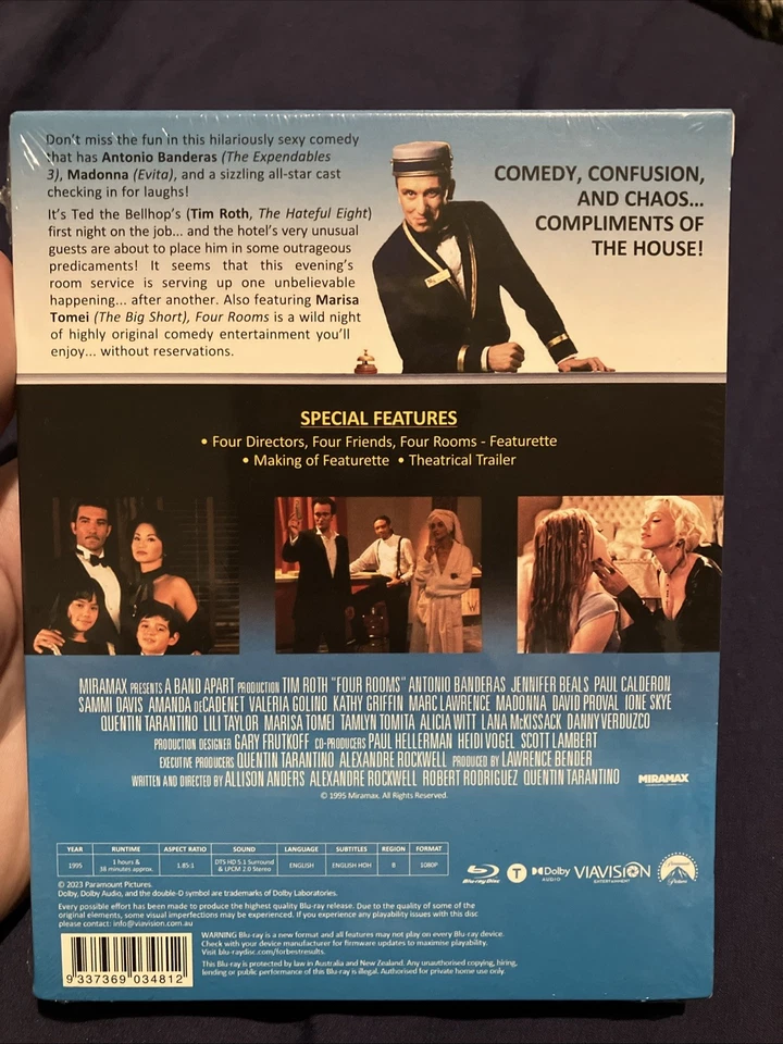 Four Rooms Blu-Ray : NEW Region Free Via Vision Quentin Tarantino Tim Roth - Image 3 of 4