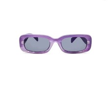 Juniors Rectangle Purple Frame Smoke Retro Fashion Sunglasses 100 UV Protection
