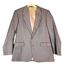 Yves Saint Laurent Mens Pure Wool Blazer Jacket Brown Glen Check Portugal