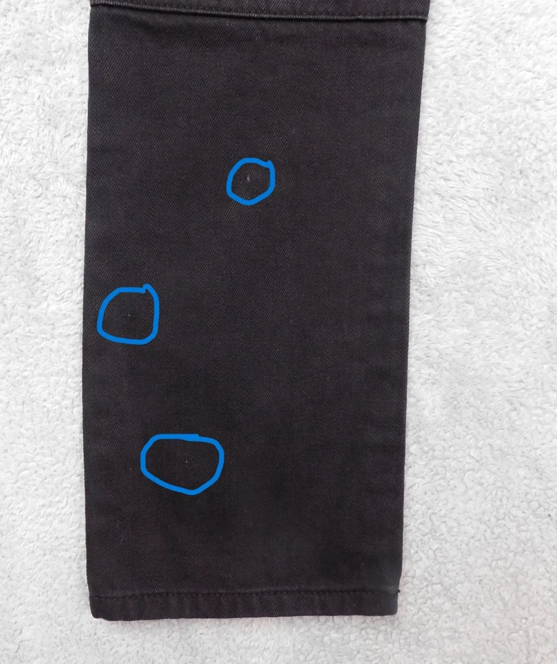 Jeans jeans masculino R & D desgastado preto motociclista 30x30,5 zíperes - Imagem 3 de 4