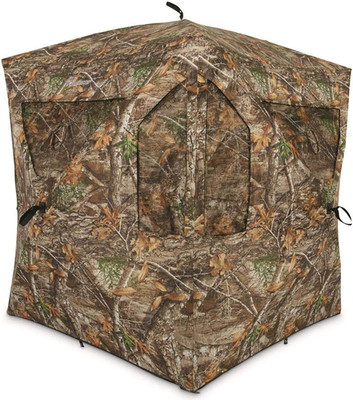 Ameristep Brickhouse Hunting Blind | 3-Person Ground Blind in Mossy Oak Break-Up