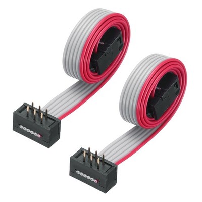 IDC Wire Flat Ribbon Cable FC/FD Connector A-type 6Pins 0.3Meters Long, 2pcs