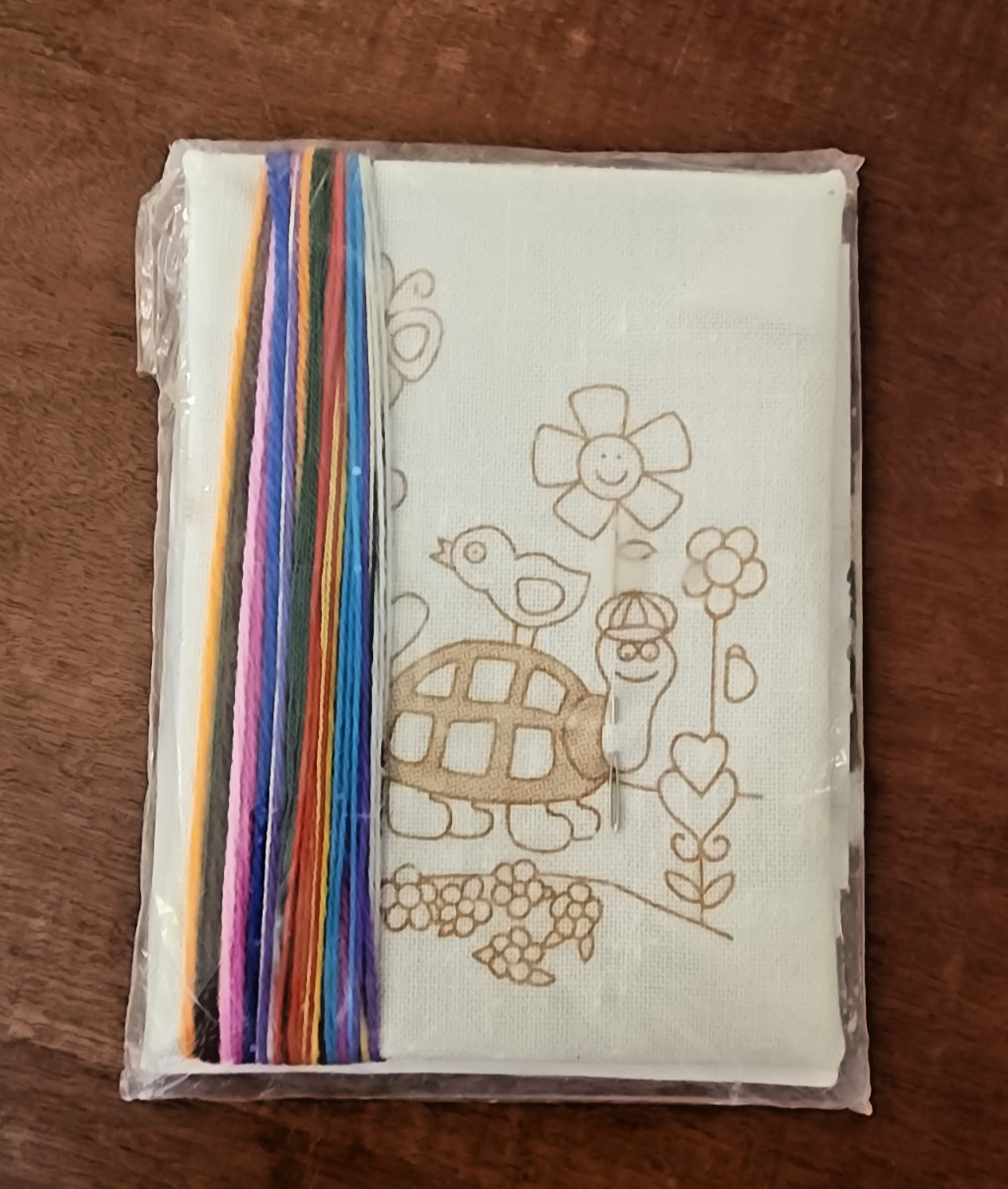 Vintage 1977 NIP Sunset Designs - Jiffy Stitchery - Turtle Fantasy - Crewel #427